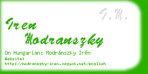 iren modranszky business card