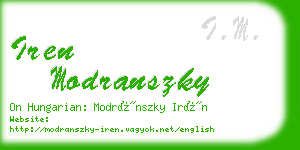 iren modranszky business card